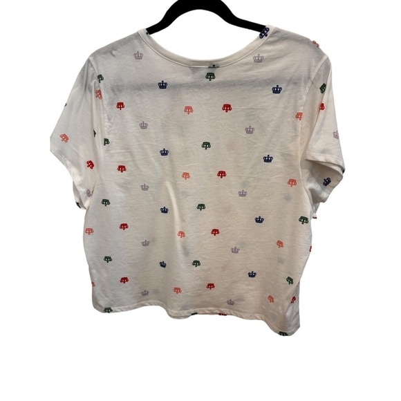 JUICY COUTURE WOMENS JUNIORS WHITE SIZE 1X CROPPED T-SHIRT TOP NWT - Picture 4 of 6